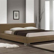 DG Casa Bali Bonded Leather Platform Bed in Safari Beige Size: King