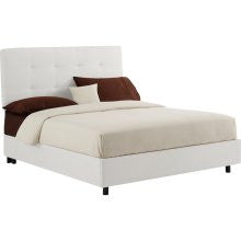 Skyline Furniture Twin Tufted Bed in Premier White - 790BEDPWHT