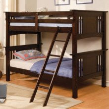 Hokku Designs Spring Twin/Full Bunk Bed in Espresso