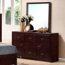 New Spec Otago Dresser and Mirror Set in Dark Oak