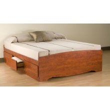 Prepac Sonoma Cherry Tall Queen Platform Storage Bed
