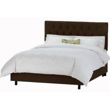 Skyline Furniture Tufted Velvet Bed - Twin - Aubergine -