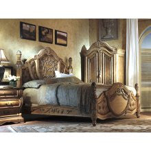 Trevi Poster Mansion Bed in Latte Medium Oak Finish - AICO