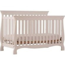 Stork Craft Carrara 4-in-1 Fixed Side Convertible Crib in White