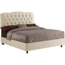 Skyline Furniture Tufted Bed Twin Tufted Bed - Parchment (740BEDSHPAR)