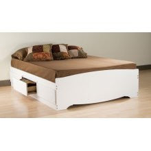 Prepac WBD-5600 Monterey Double Platform Bed - 6 Drawers White