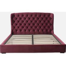 Abbyson Presidio Burgundy Tufted Upholstered Queen Bed