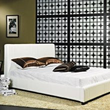 Malibu White Bi-cast Leather Full-Size Bed