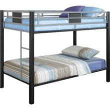 Linon Metal Bunk Bed Black with Silver