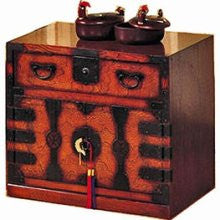 Oriental Furniture Chinese Black Iron Chest