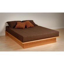 Prepac Platform Bed in Full or Queen Size (Oak) OB (OBD-5475, OBQ-6080)