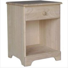 International Concepts BD-5001 Night Stand with 1 Drawer, unfiinished